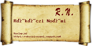 Rákóczi Noémi névjegykártya
